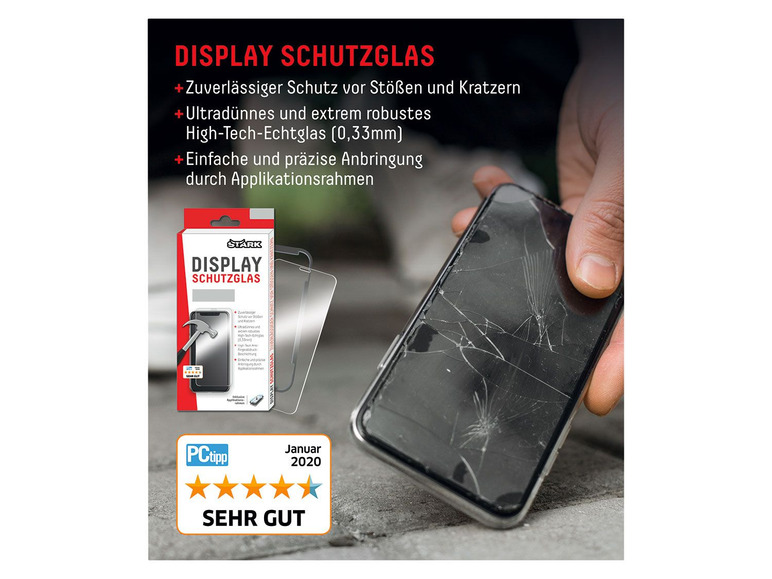 Gehe zu Vollbildansicht: Stark Smartphone Display-Schutzglas mit Montagerahmen - Bild 2