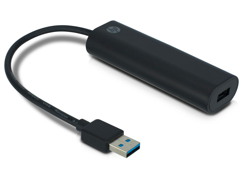 Gehe zu Vollbildansicht: HP USB A Hub, 4-fach, 0,1m, schwarz - Bild 3