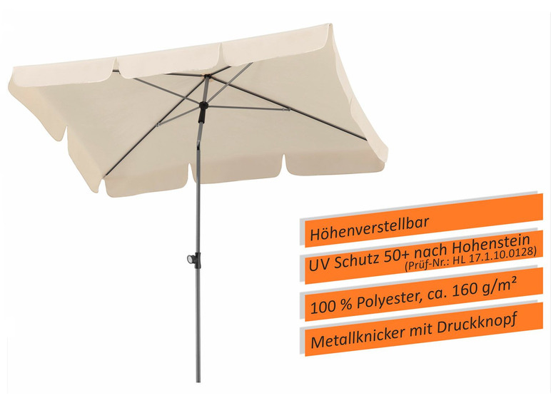 Gehe zu Vollbildansicht: Schneider Sonnenschirm »Locarno«, rechteckig, 50+ UV-Schutz, 2-teiliger Stock, mit Knicker - Bild 3