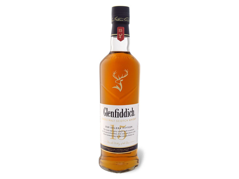 Glenfiddich Solera Reserve Speyside Single Malt Scotch Whisky 15 Jahre mit Geschenkbox 40% Vol | Whisky