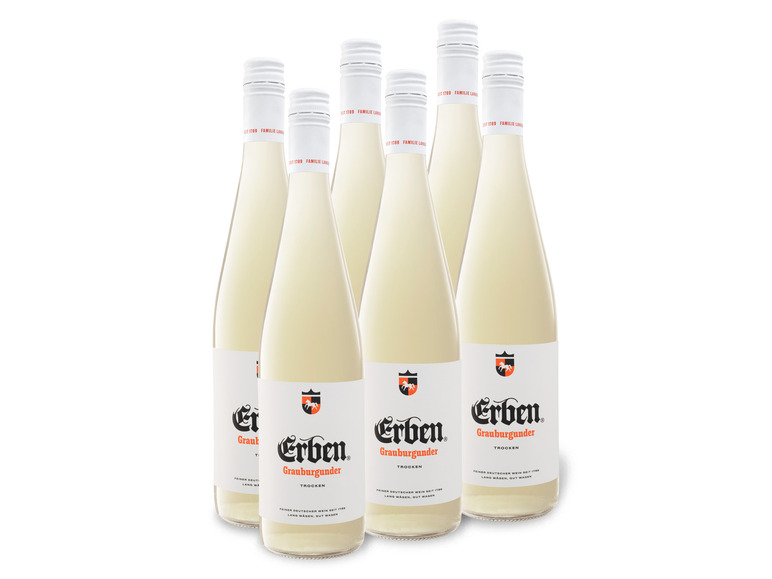 6 x 0,75-l-Flasche Weinpaket Erben Grauburgunder QbA trocken, Weißwein