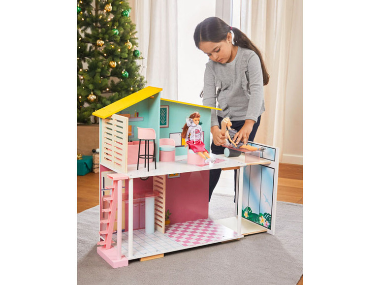 Gehe zu Vollbildansicht: Playtive Holz Fashion Doll Puppenhaus, 8-teilig - Bild 3