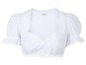 Weiße Esmara Bluse mit kurzen Ärmeln und Rüschen.