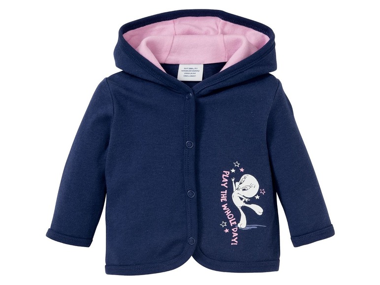 Gehe zu Vollbildansicht: Baby Jacke Mädchen, 2 Stück, Knopfverschluss, mit Print und Kapuze, 100% Baumwolle - Bild 12
