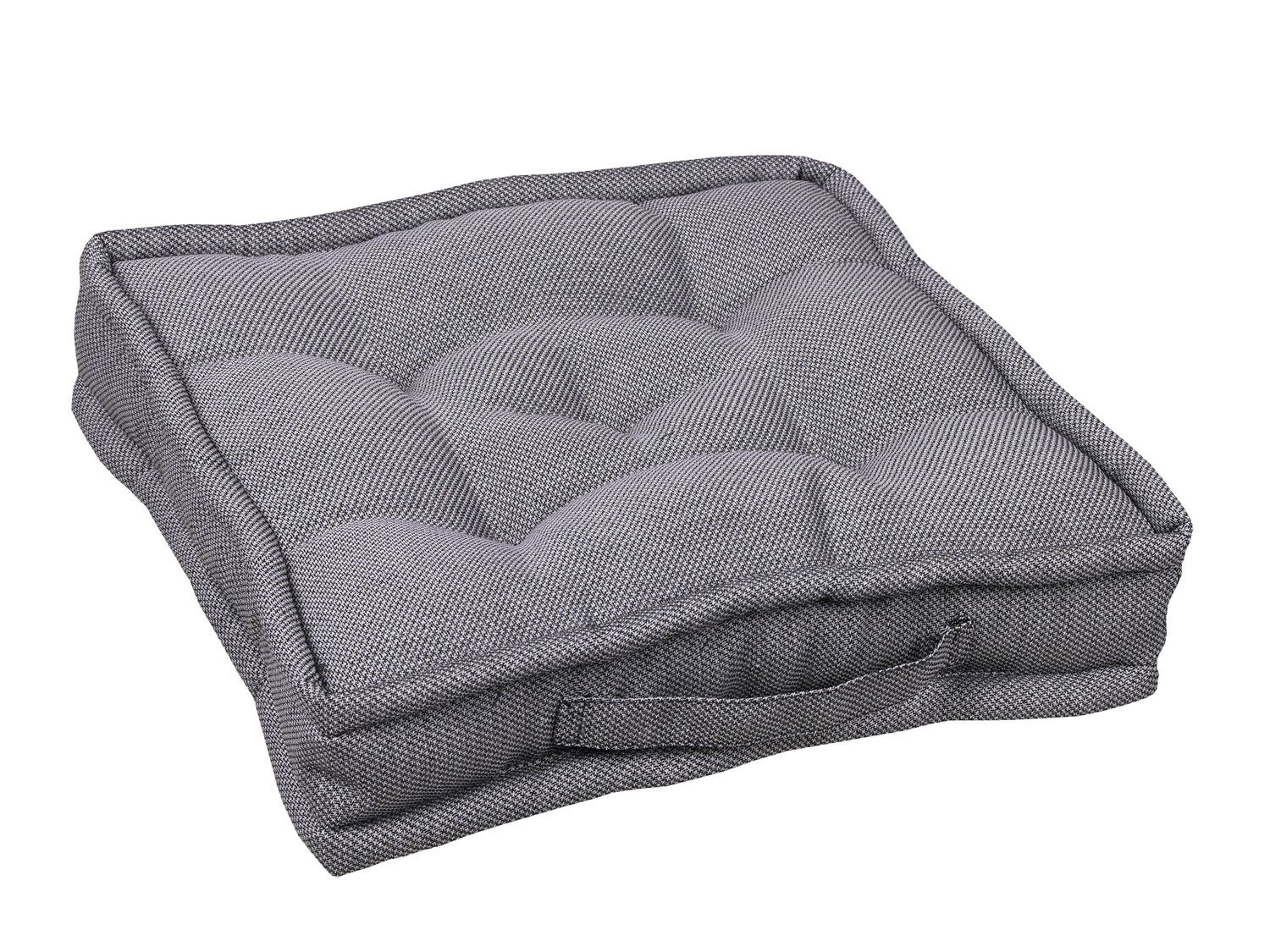 GO-DE TEXTIL Gartenauflage Uni (2er Set Boxkissen, Grau) – Bild 2 von 2
