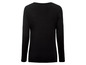 Schwarzes Langarmshirt mit Rundhalsausschnitt.