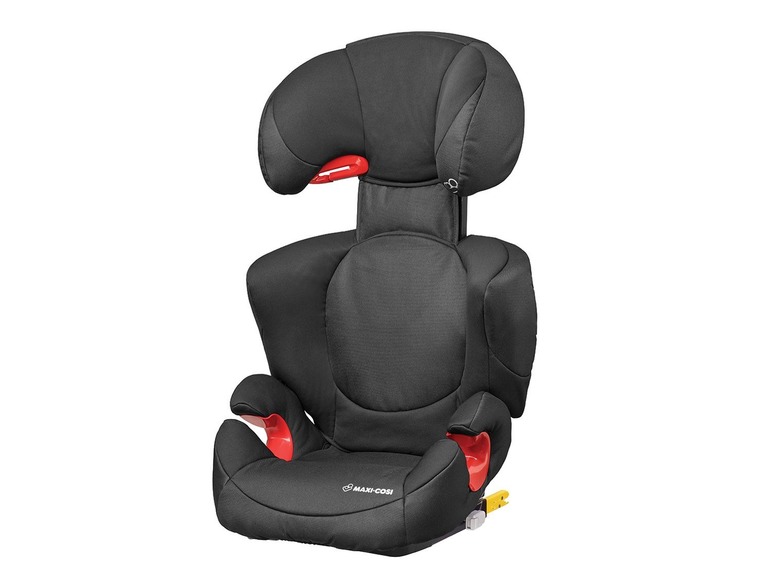 Ein schwarzer Maxi-Cosi Autositz für Kinder.