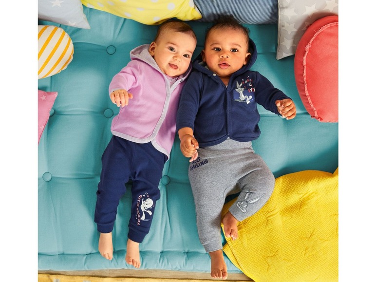 Gehe zu Vollbildansicht: Baby Jacke Mädchen, 2 Stück, Knopfverschluss, mit Print und Kapuze, 100% Baumwolle - Bild 11