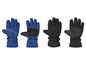 Zwei Paar blaue und schwarze Winterhandschuhe.