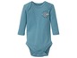 Baby-Body mit langen Ärmeln in blauer Farbe mit einem Nashorn-Motiv