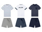 Drei Pyjama-Sets mit Kurzarm und Shorts.