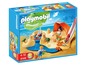 Playmobil Strandset mit Zelt, Surfbrett und Sandburg.