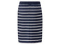 Ein dunkelblauer Rock mit weißen Streifen.