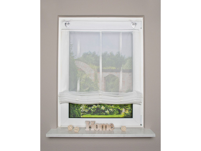Gehe zu Vollbildansicht: Home Wohnideen Raffrollo »Ella«, aus transparentem Voile, inklusive Fensterhaken - Bild 4