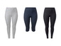 Drei Leggings in Grau, Dunkelblau und Schwarz.