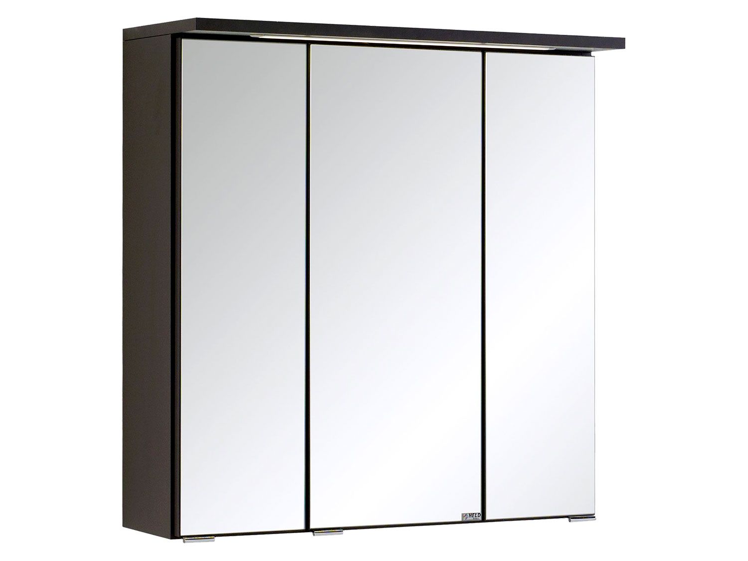 HELD Bologna 3D Spiegelschrank 60/70/80/90/100cm (LED Einbauleuchte, Graphitgrau, 60 cm) | 04251639433295