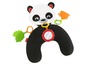 Eine Fisher-Price Baby-Spielmatte in Panda-Form mit Ringen, Spiegel und Beißspielzeug.