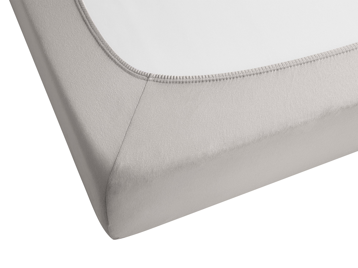 BIBERNA Premium Jersey-Elasthan Spannbettlaken (sturmgrau, 90 - 100 x 200 cm) – Bild 3 von 3