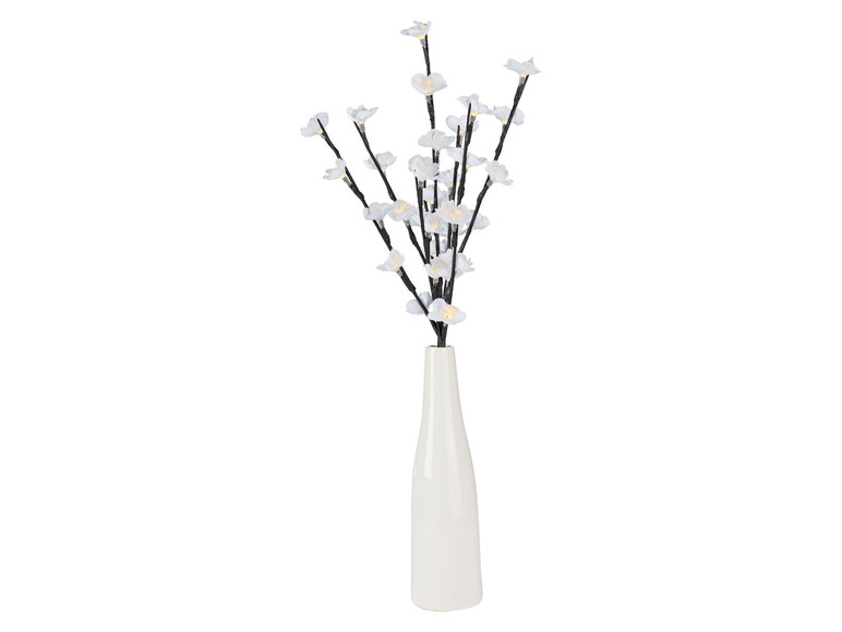 Gehe zu Vollbildansicht: MELINERA® Vase, mit Frühlingszweig und LED-Beleuchtung, Batteriebetrieb, aus Keramik - Bild 2