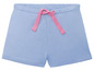 Hellblaue Shorts mit rosa Kordel