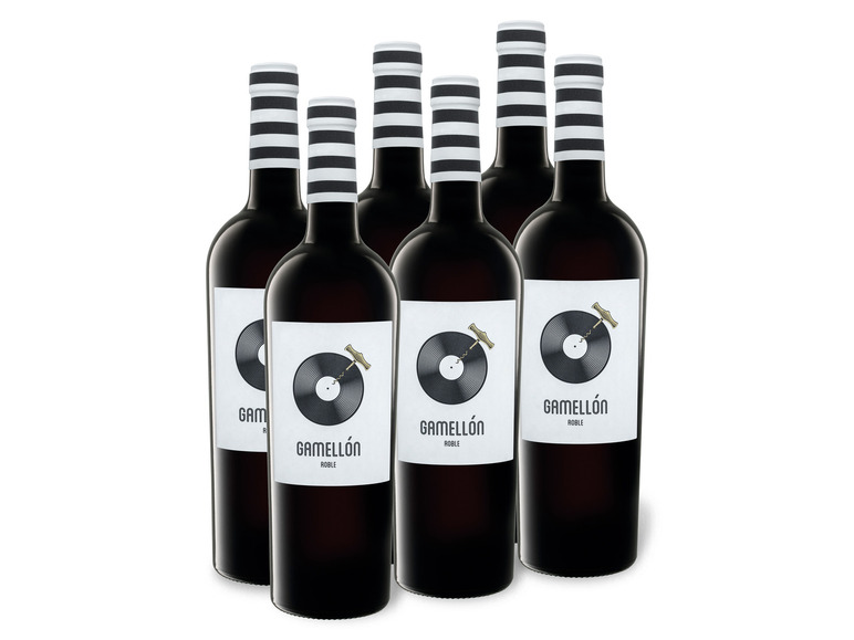 Gehe zu Vollbildansicht: 6 x 0,75-l-Flasche Weinpaket Gamellón Roble Jumilla DOP trocken, Rotwein - Bild 1