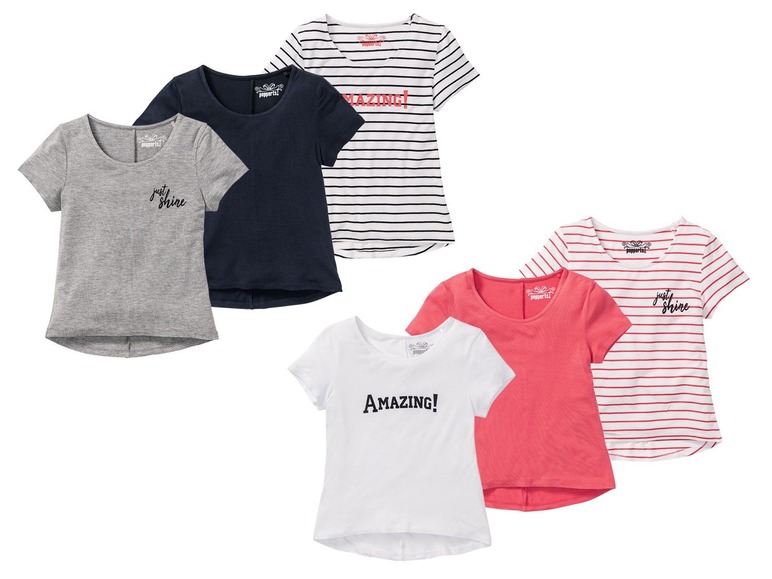 Gehe zu Vollbildansicht: PEPPERTS® T-Shirts Mädchen, 3 Stück, Tragekomfort durch weiche Viskose, Passform - Bild 1