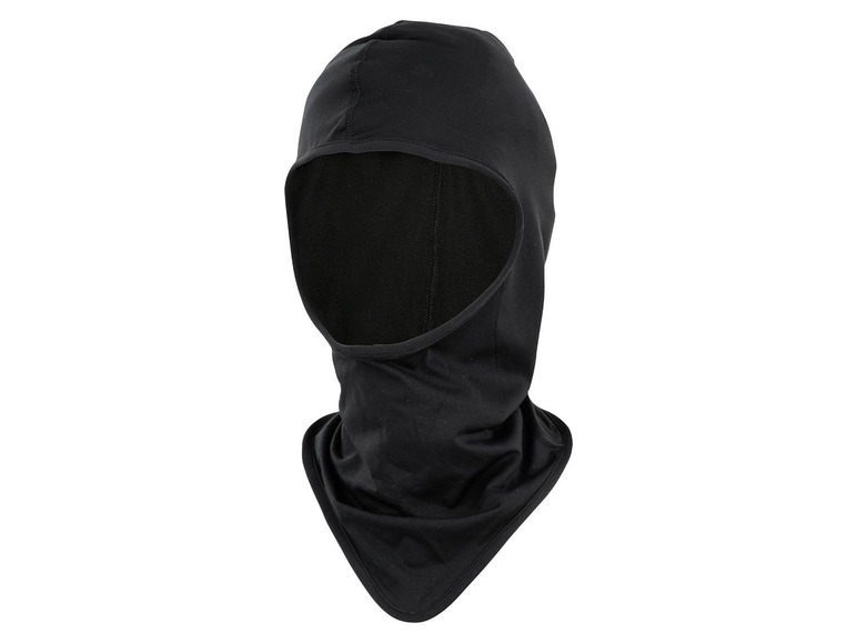 Eine schwarze Sturmhaube zum Schutz vor Kälte.