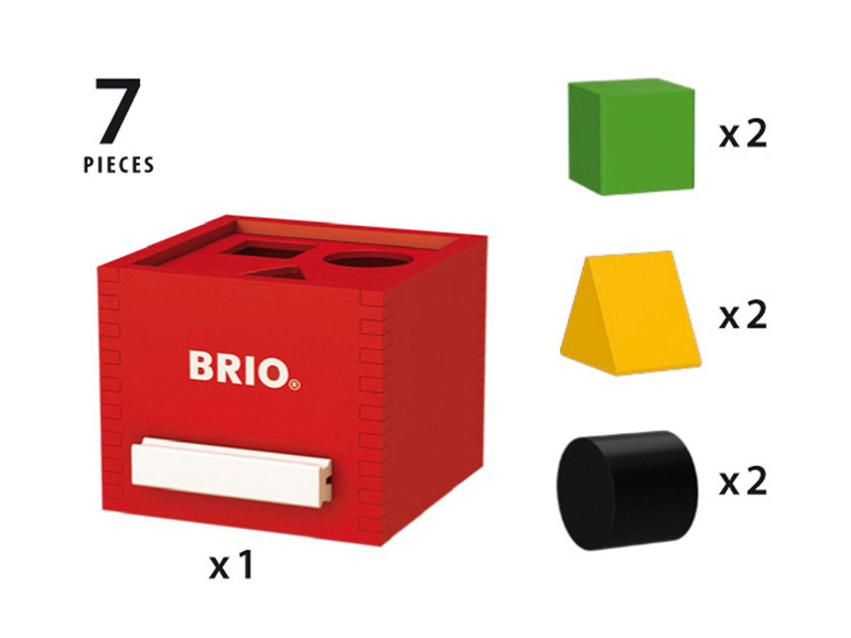 Gehe zu Vollbildansicht: BRIO 30148 »Rote Sortier-Box«, 7-teilig, mit 6 Holzbausteinen, ab 1 Jahr - Bild 3