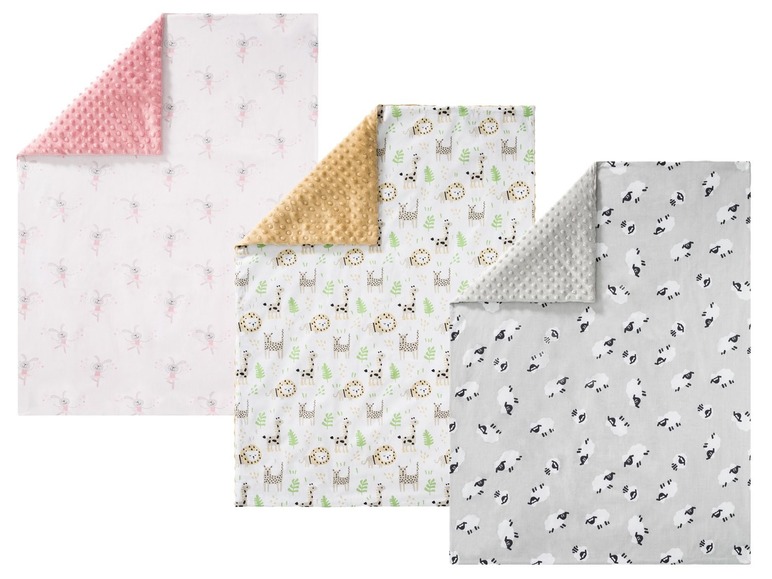 Gehe zu Vollbildansicht: LUPILU® Baby Decke, 72 x 97 cm, zum Wenden, eine Seite mit weichem Textil - Bild 1