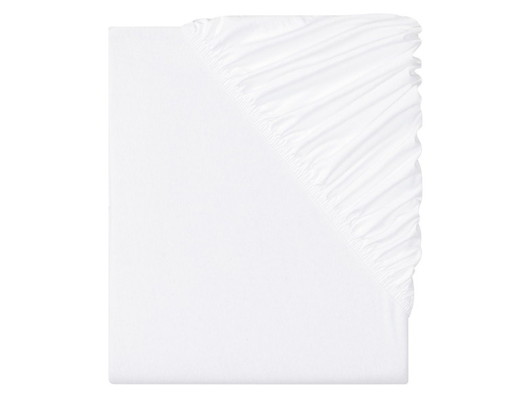 Weißes Baumwoll-Spannbettlaken.