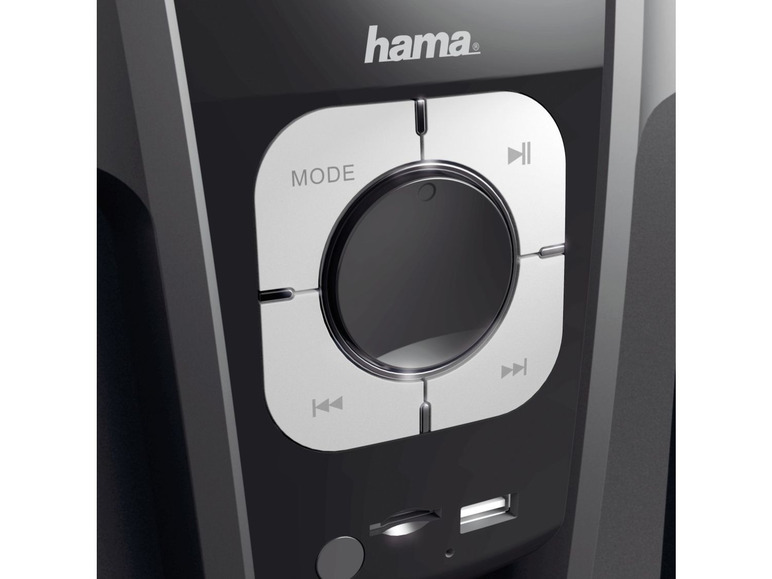 Gehe zu Vollbildansicht: Hama 2.1-Sound-System PR-2120, Schwarz/Silber - Bild 3