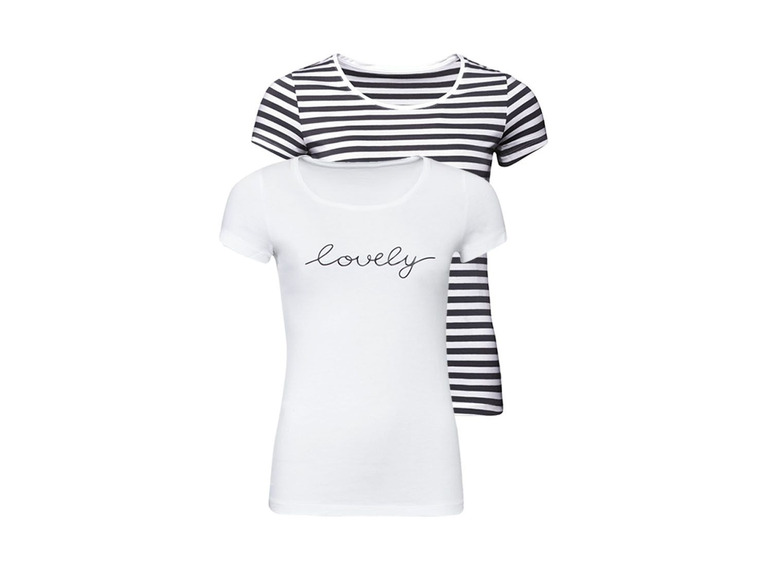 Gehe zu Vollbildansicht: ESMARA® T-Shirt Damen, 2 Stück, mit Baumwolle - Bild 2