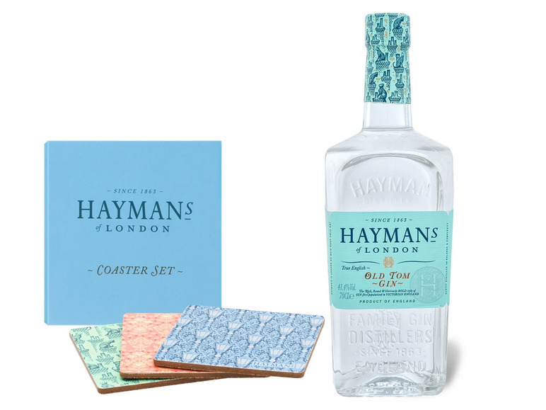 Gehe zu Vollbildansicht: Hayman's Old Tom Gin 41,4% Vol + Korkuntersetzer - Bild 1