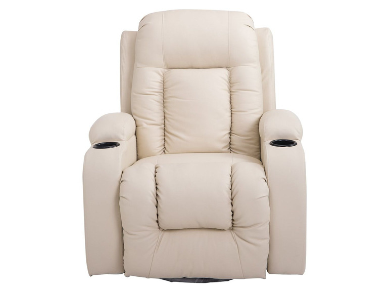 HOMCOM Wärmefunktion Massage Sessel creme - mit TV und
