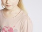 Rosa Langarm-T-Shirt für Mädchen mit Herzprint.