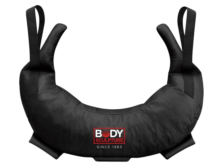 Schwarzer Body Sculpture Gewichtsack mit Griffen zum Trainieren.