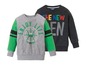Zwei Jungen-Sweater, einer mit einem Basketball und dem Text 'Enjoy Life', der andere mit 'The New Gen'.