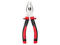 Eine Zange mit roten Griffen.