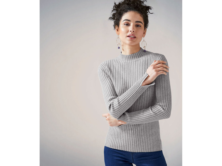 Gehe zu Vollbildansicht: esmara Damen Pullover, in Rippstrick-Qualität - Bild 15