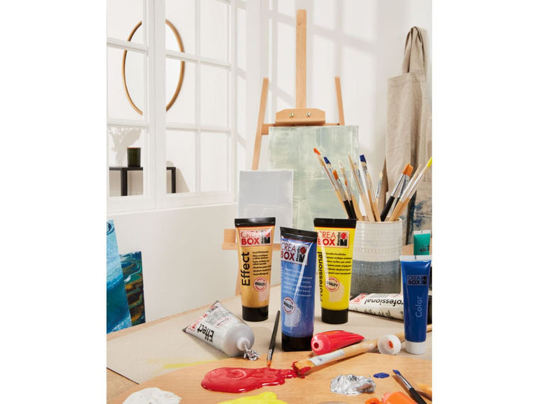 Gehe zu Vollbildansicht: Marabu CREABOX Acrylfarbe, 18 x 36 ml, samtmatt, wetterfest, lichtecht, auf Wasserbasis - Bild 3