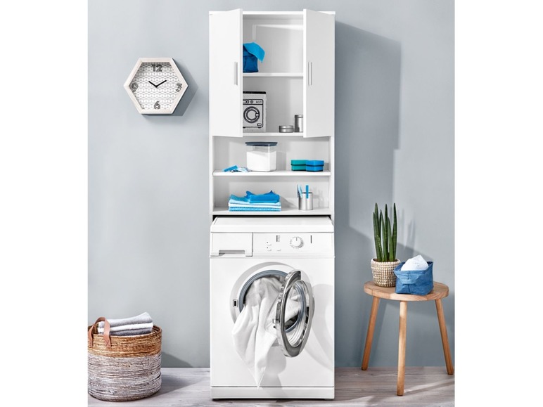 Gehe zu Vollbildansicht: LIVARNO LIVING® Waschmaschinenüberbauschrank, bis 85 cm Höhe, 2 verstellbare Einlegeböden - Bild 5