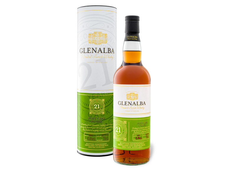 Gehe zu Vollbildansicht: Glenalba Blended Scotch Whisky 21 Jahre Port Cask Finish 41,4% Vol - Bild 1