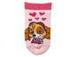 Rosa Socken mit Skye von der Paw Patrol und Herzen.