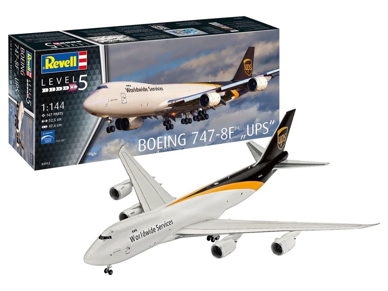 Gehe zu Vollbildansicht: Revell Modellbausatz »Boeing 747-8F UPS«, Flugzeug, Maßstab 1:144, ab 14 Jahren - Bild 2