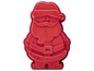 Eine rote Silikonform in Form von Santa Claus.