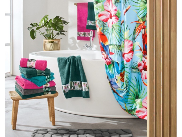 Gehe zu Vollbildansicht: MIOMARE® Handtuch, 2 Stück, 50 x 100 cm, mit dekorativer Bordüre, aus reiner Baumwolle - Bild 15