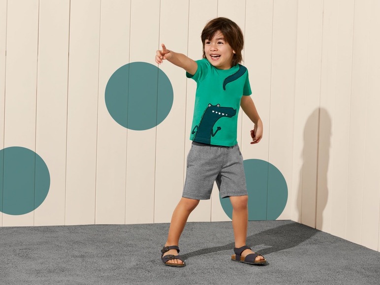 Gehe zu Vollbildansicht: LUPILU® Kleinkinder T-Shirt Jungen, 2 Stück, eins mit Krokodil-Print, aus reiner Baumwolle - Bild 14