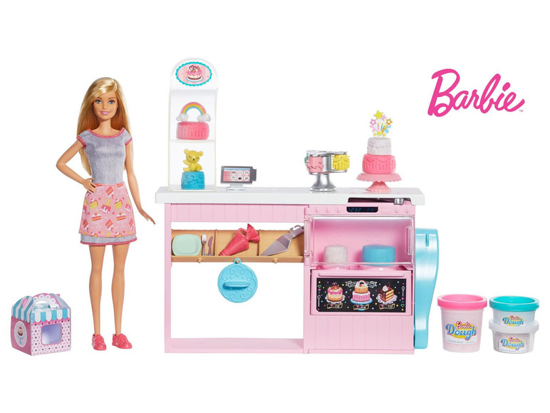 Gehe zu Vollbildansicht: Barbie Tortenbäckerei und Puppe Spielset - Bild 1