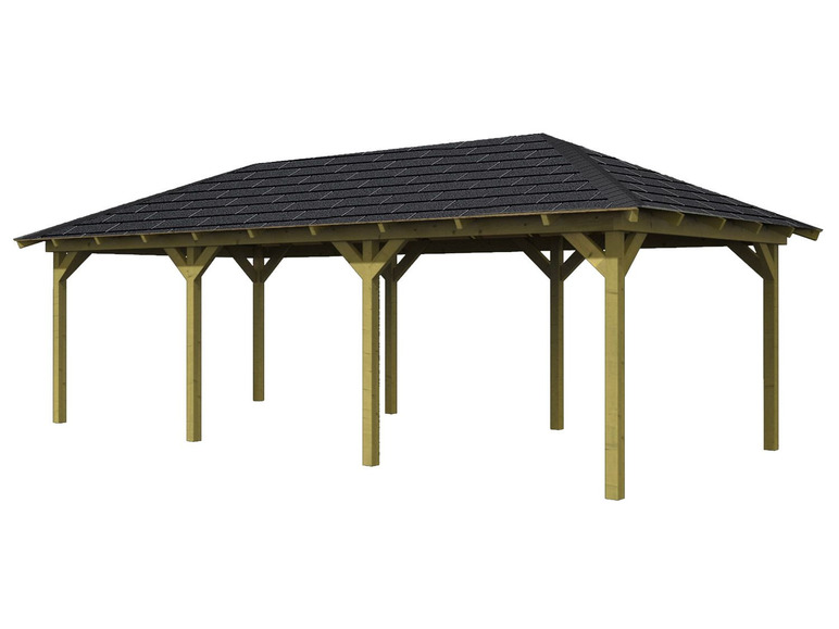 Gehe zu Vollbildansicht: Karibu Pavillon »Chur«, mit Massivholz-Pfosten, mit oder ohne H-Anker und Dachschindeln - Bild 6