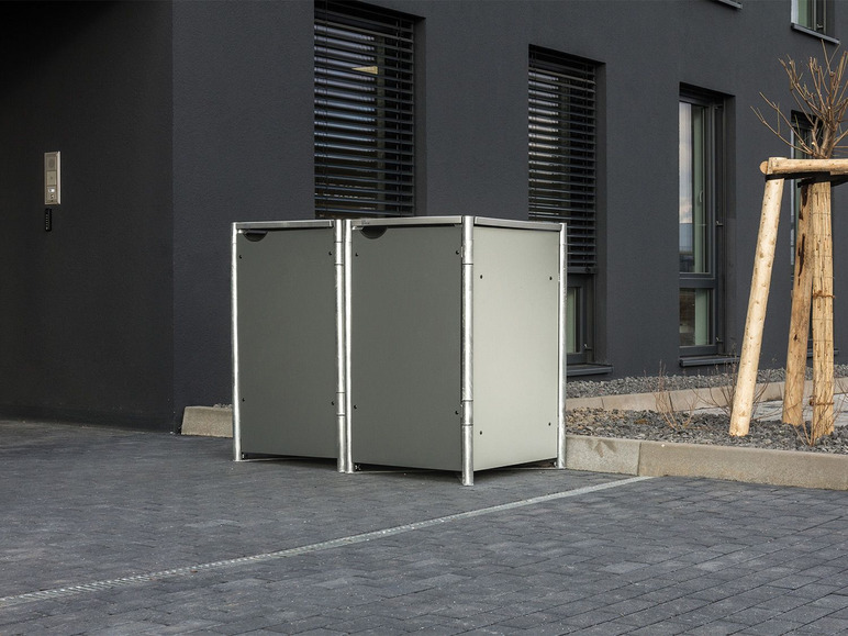 Gehe zu Vollbildansicht: HIDE Dänemark Mülltonnenbox, für Mülltonnen bis 240 Liter, mit Tür und Klappdeckel - Bild 11